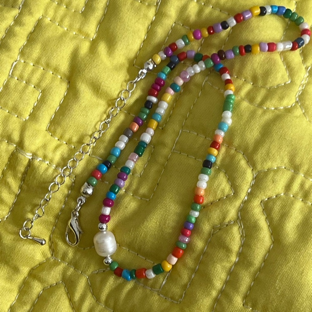 Hand made bead detailed necklace I purchased while vaca. @ Dominican Republic🌺